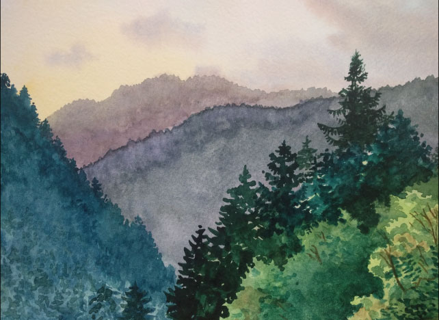 A valley in the mountains