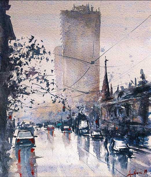 Dull lights big city